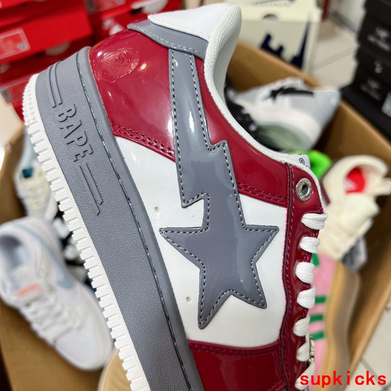 A Bathing Ape Bape Sta Low Red Gray