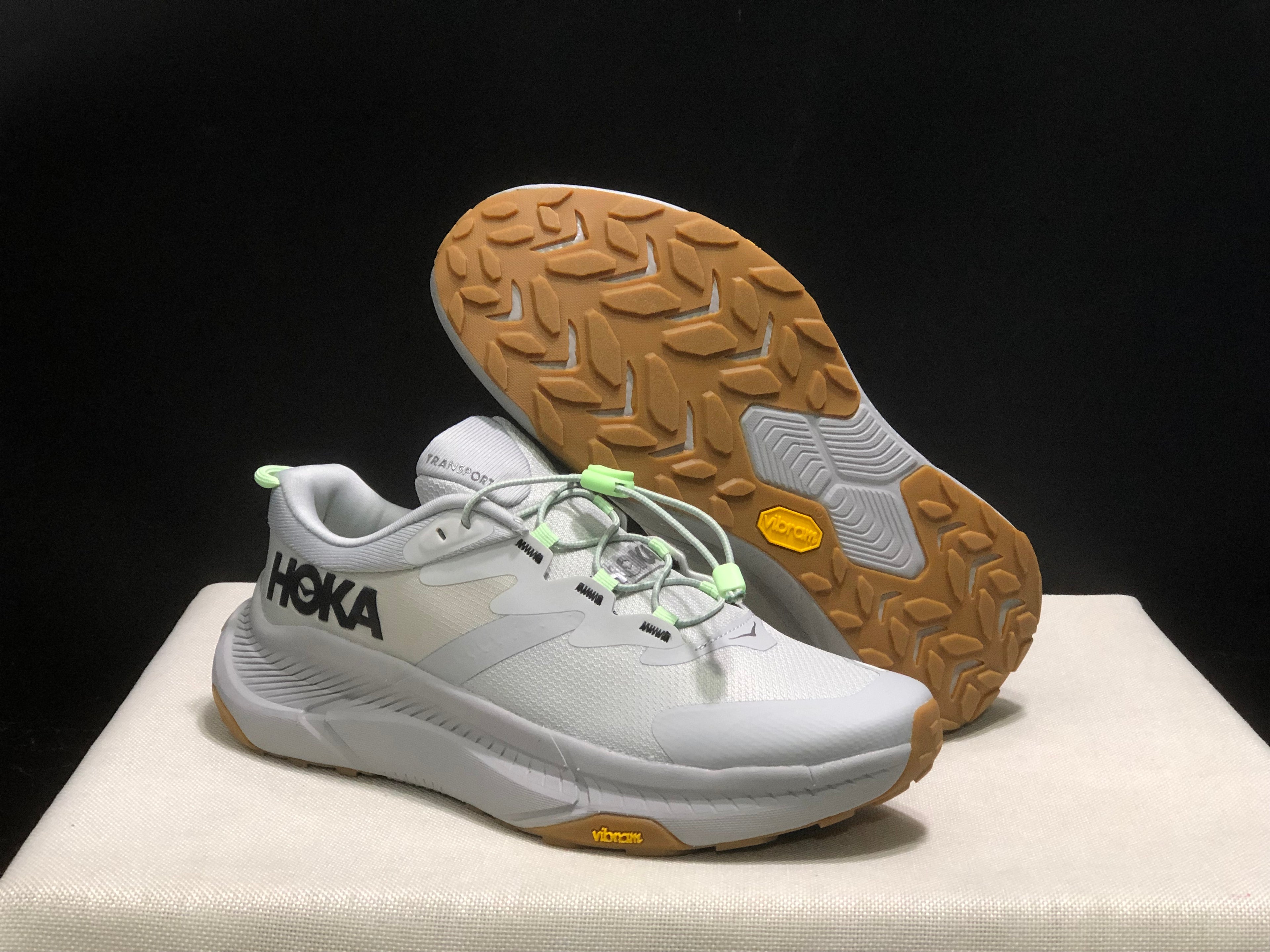 Hoka One One Transport Drawstring Low-top Running Shoes Sneakers Silver