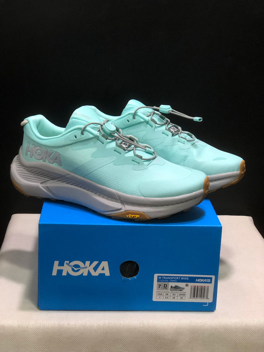 Hoka One One Transport Drawstring Low-top Running Shoes Sneakers Blue