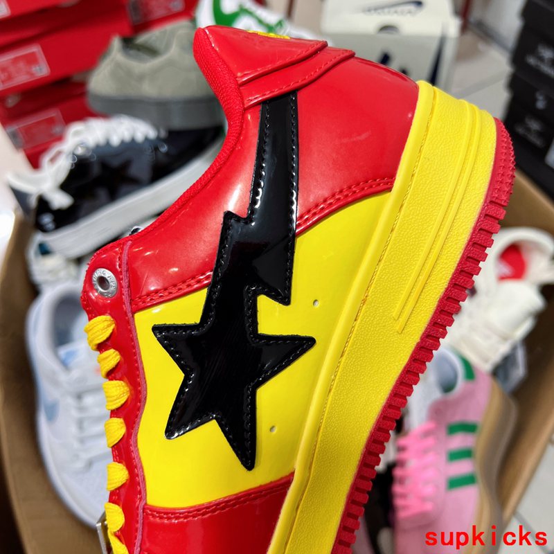 A Bathing Ape Bape Sta Marvel Comics Red Yellow Patent Leather