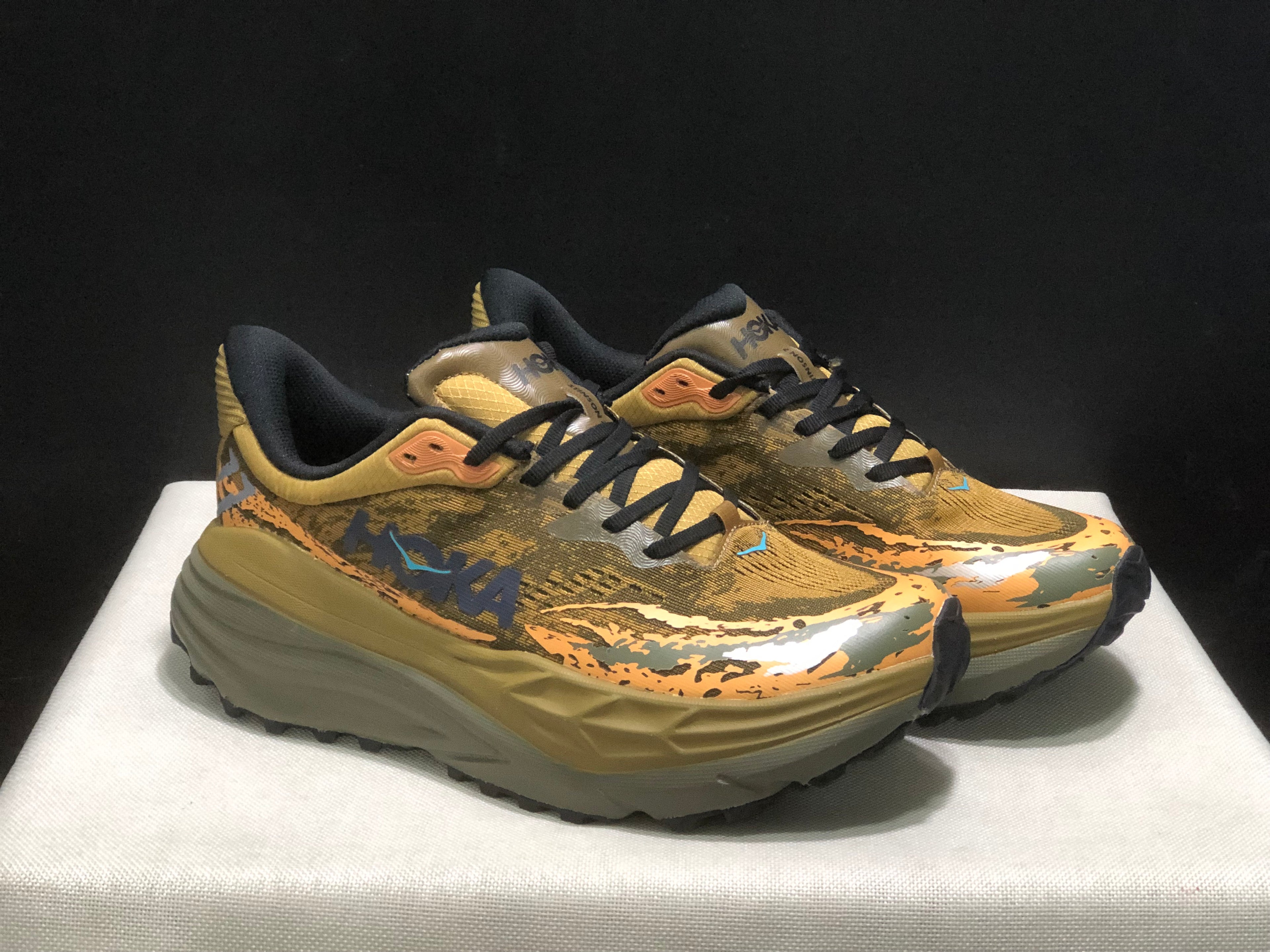 Hoka One One Stinson 7 Comfortable Anti-slip Outdoor Running Shoes Sneakers Brown