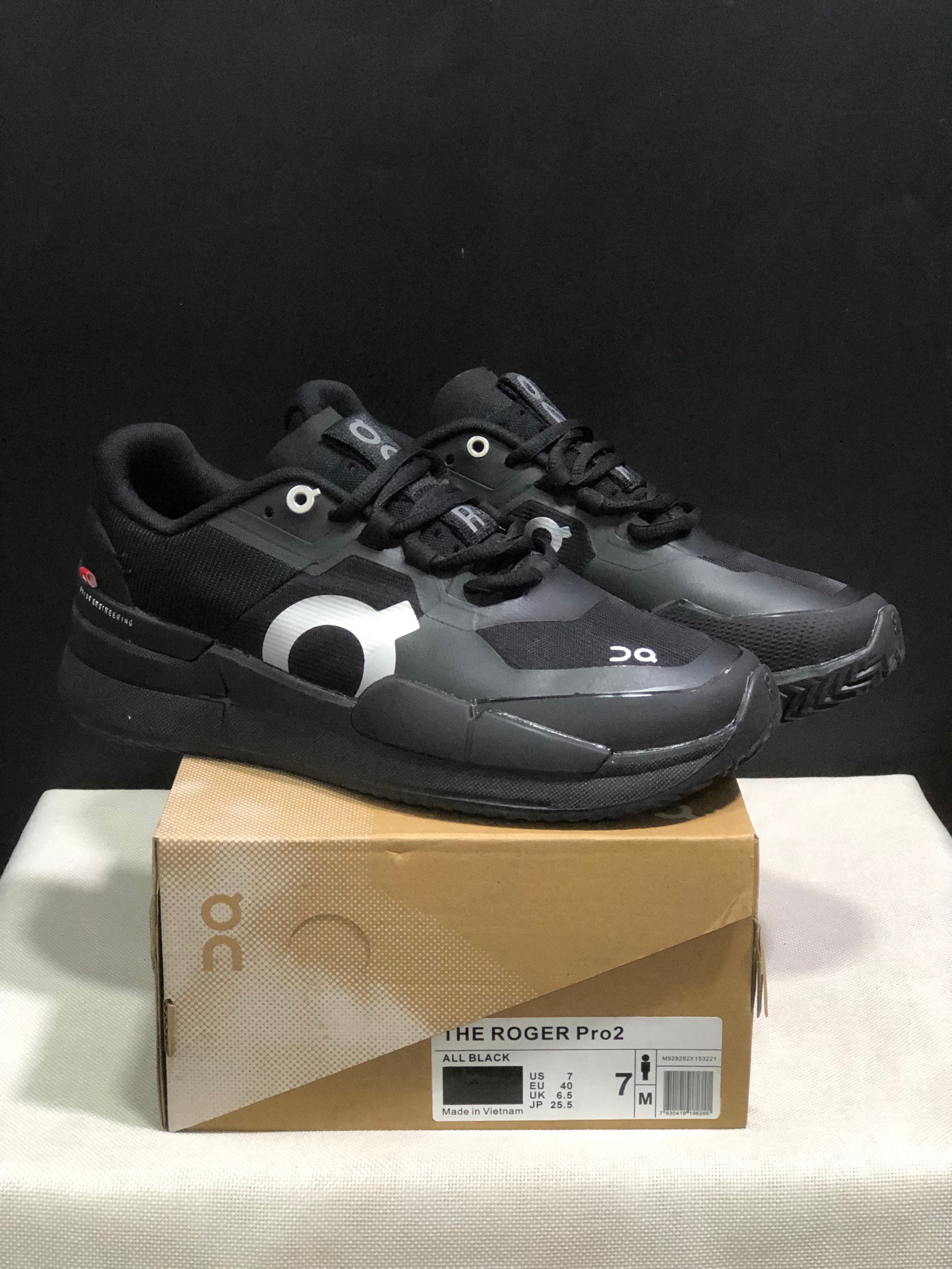 On Running The Roger Pro 2 Black Breathable Mesh Training Running Shoes