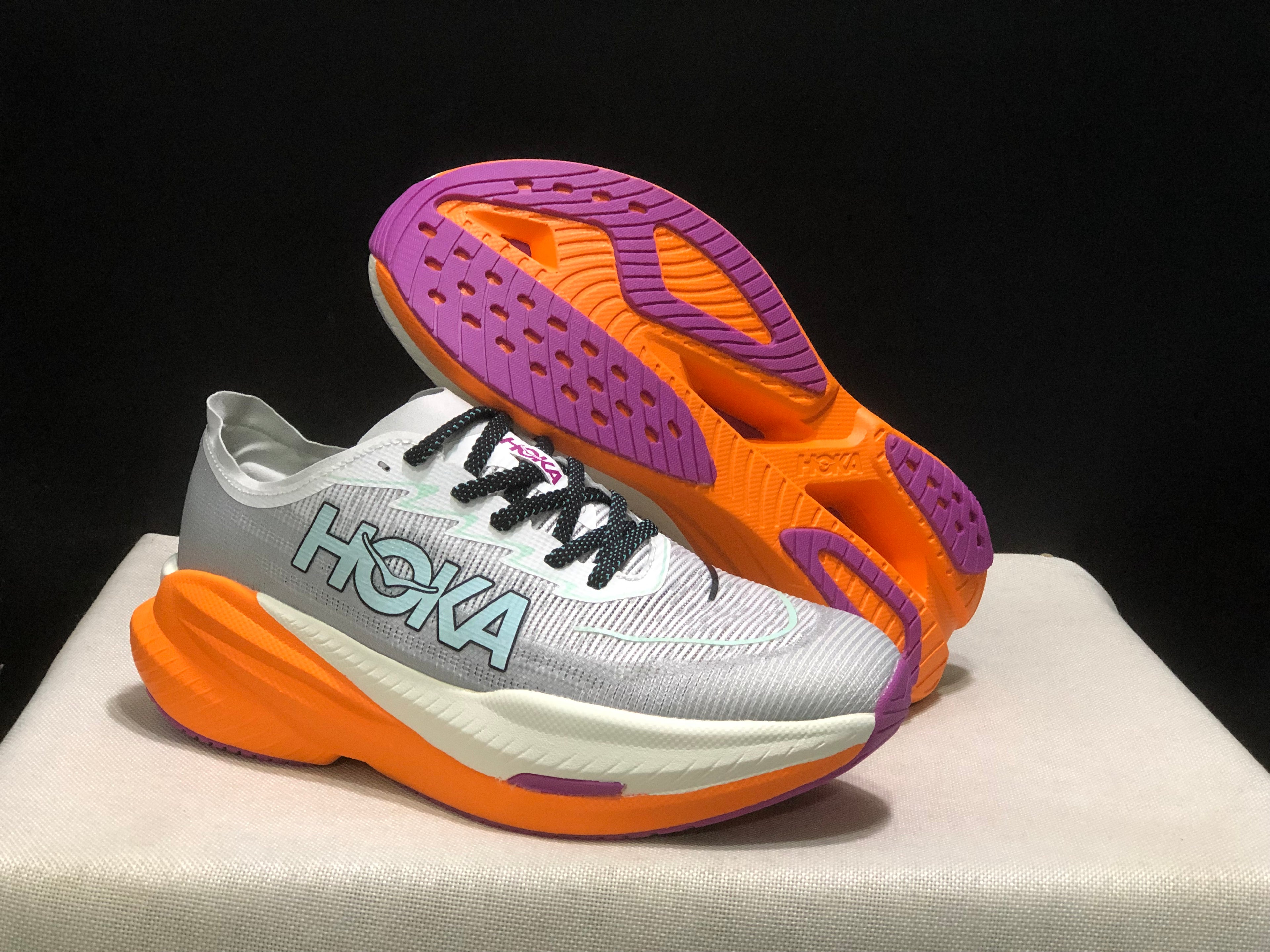 Hoka One One Mach X 2 Anti-slip Low-top Running Shoes Grey/Orange
