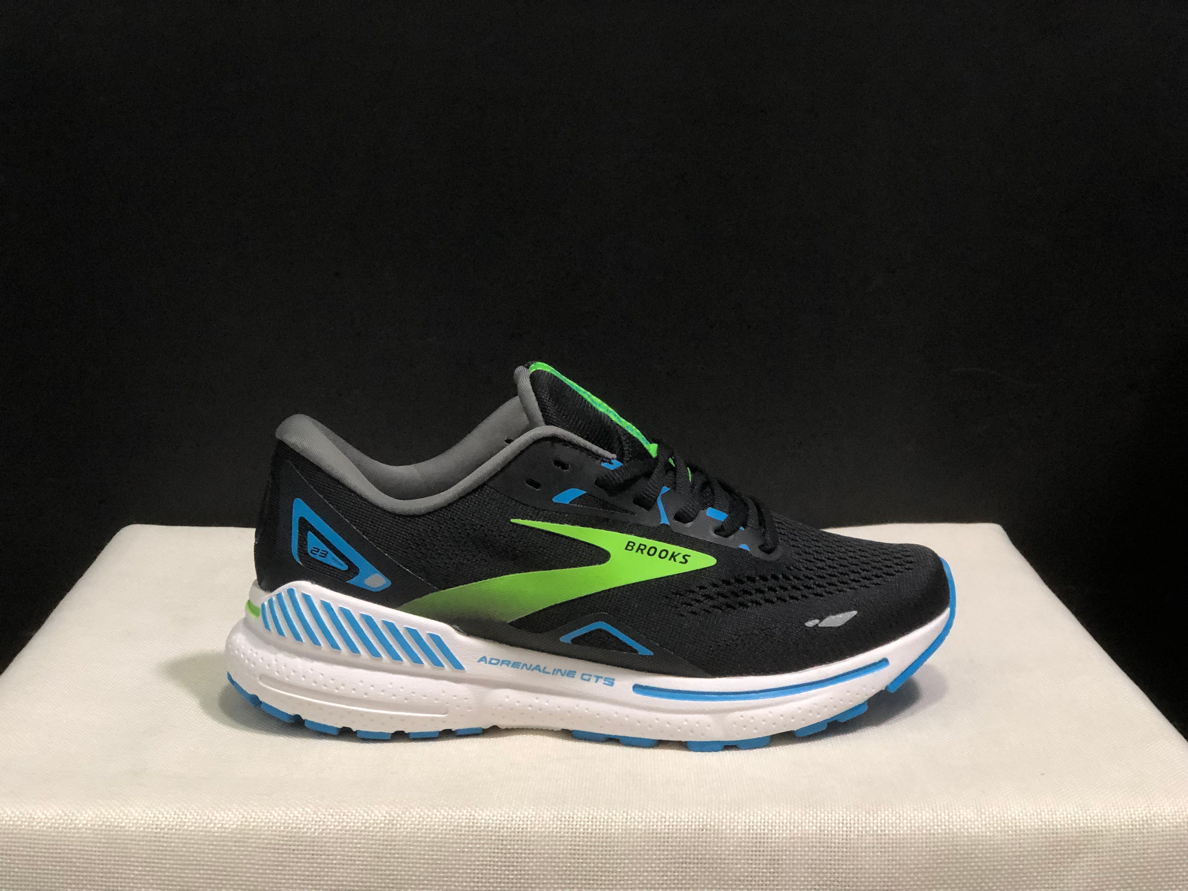 Brooks Adrenaline GTS 23 Shock-absorbing Wear-resistant Low-top Running Shoes Black/Ocean Blue