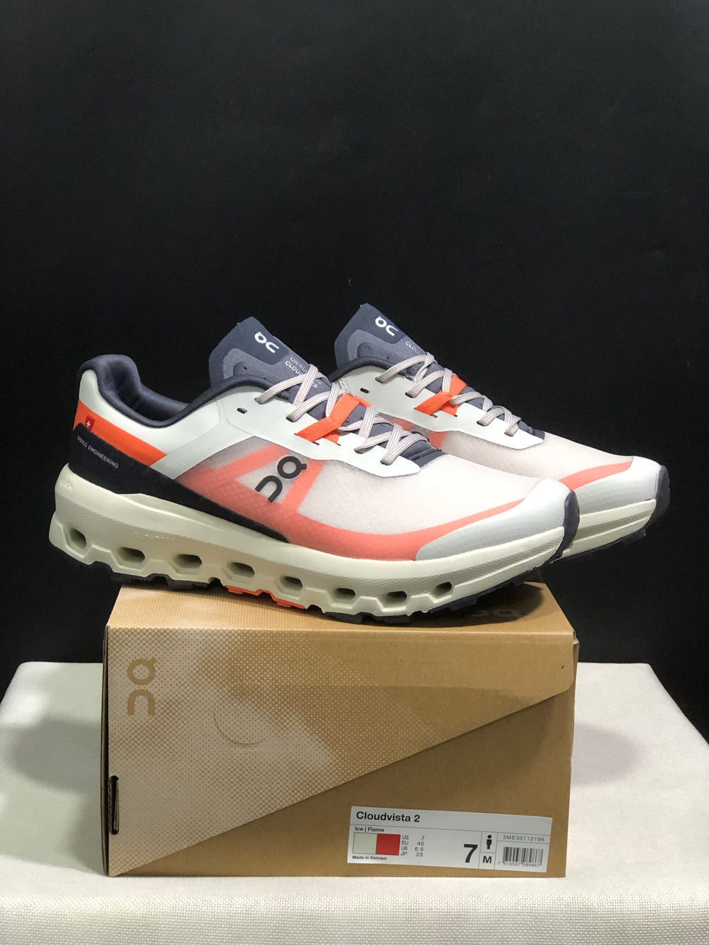 On Running Cloudvista 2 Waterproof Trail Running Shoes Navy/Ivory/Flame