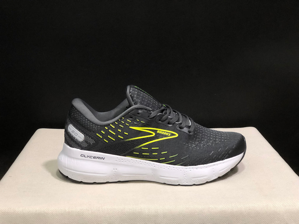 Brooks Glycerin GTS 20 Shock-absorbing Wear-resistant Running Shoes Black/Fluorescent Green