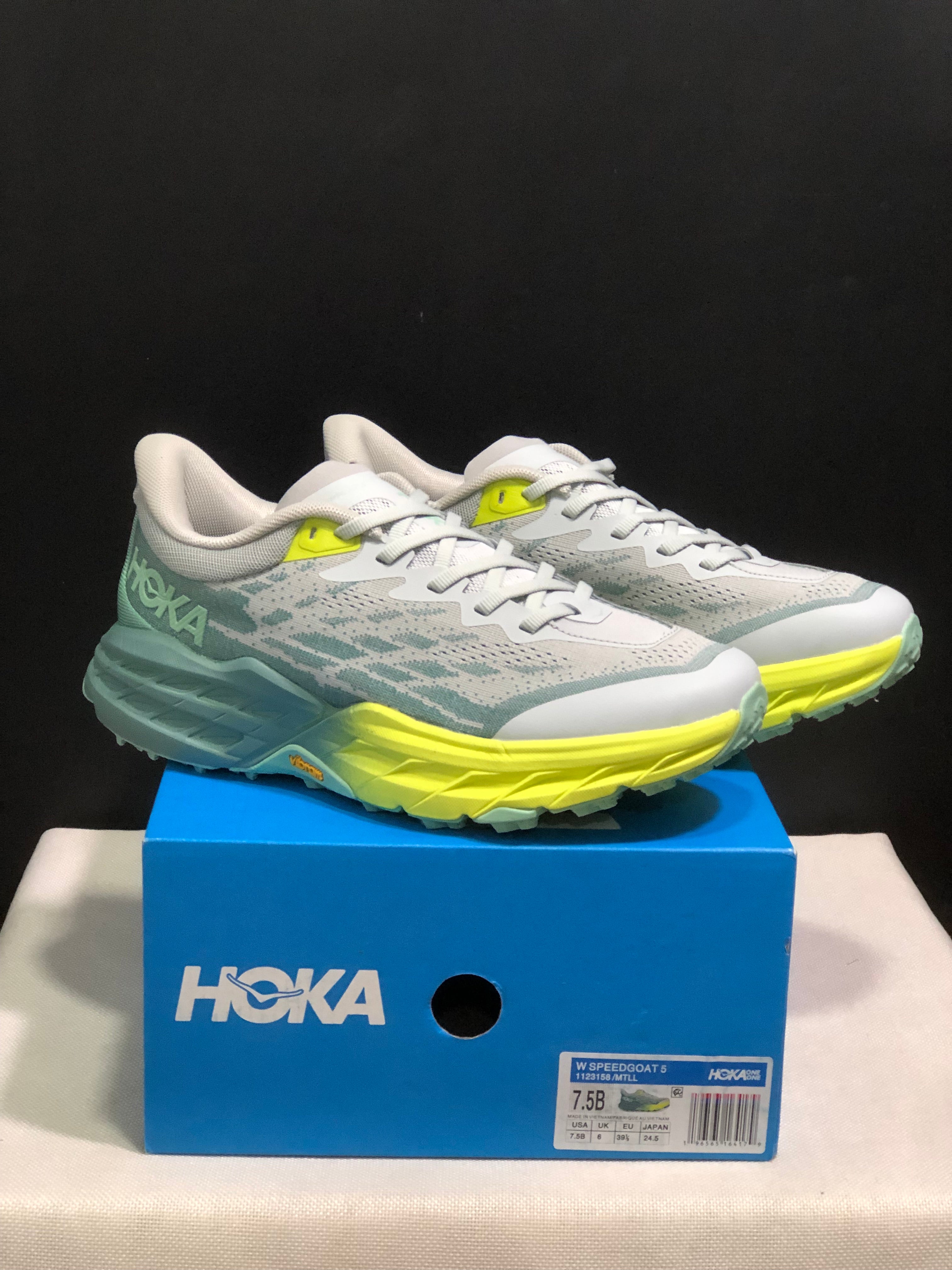Hoka One One Speedgoat 5 Trail Running Shoes Sneakers Silver
