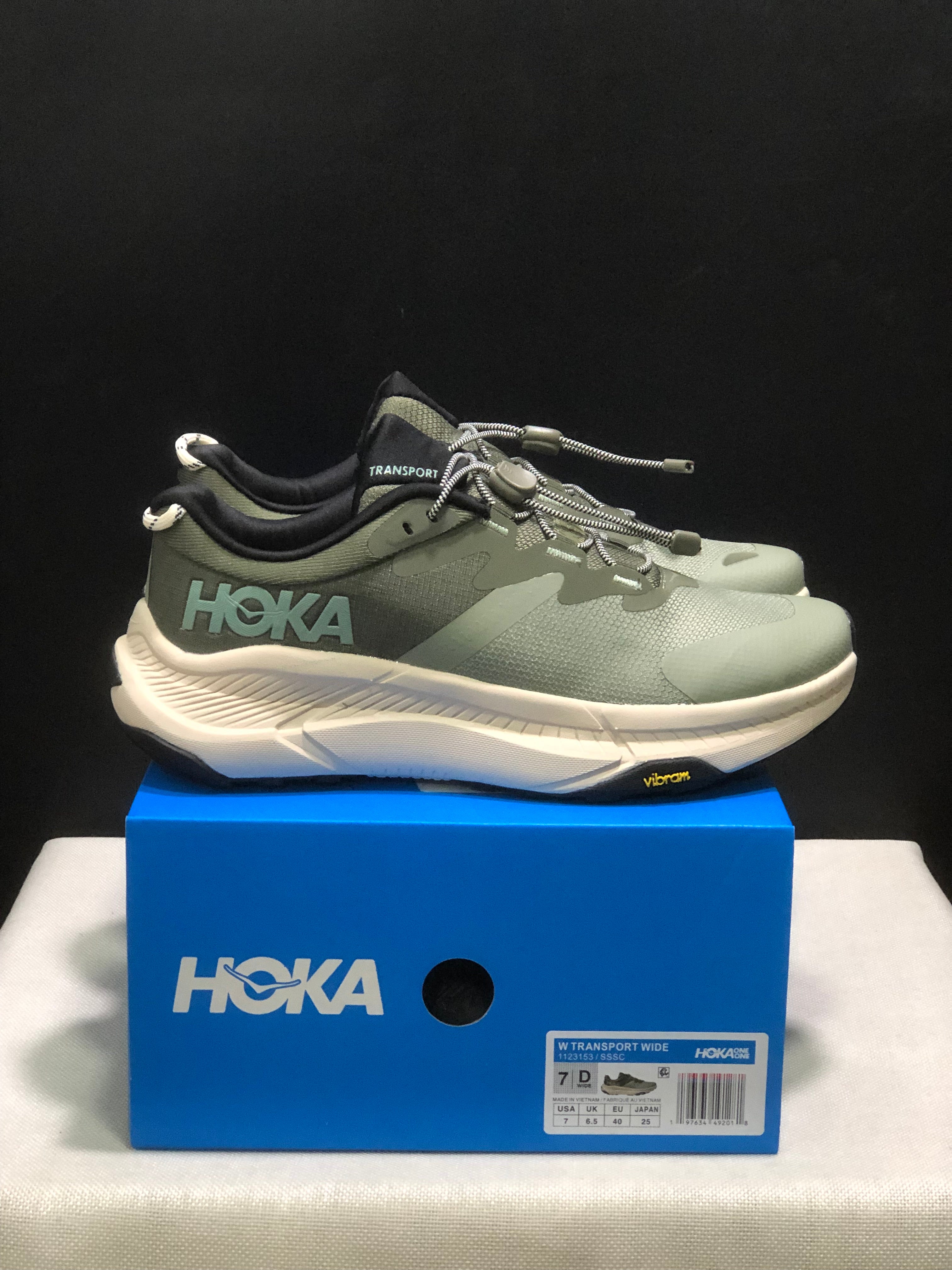 Hoka One One Transport Drawstring Low-top Running Shoes Sneakers Green