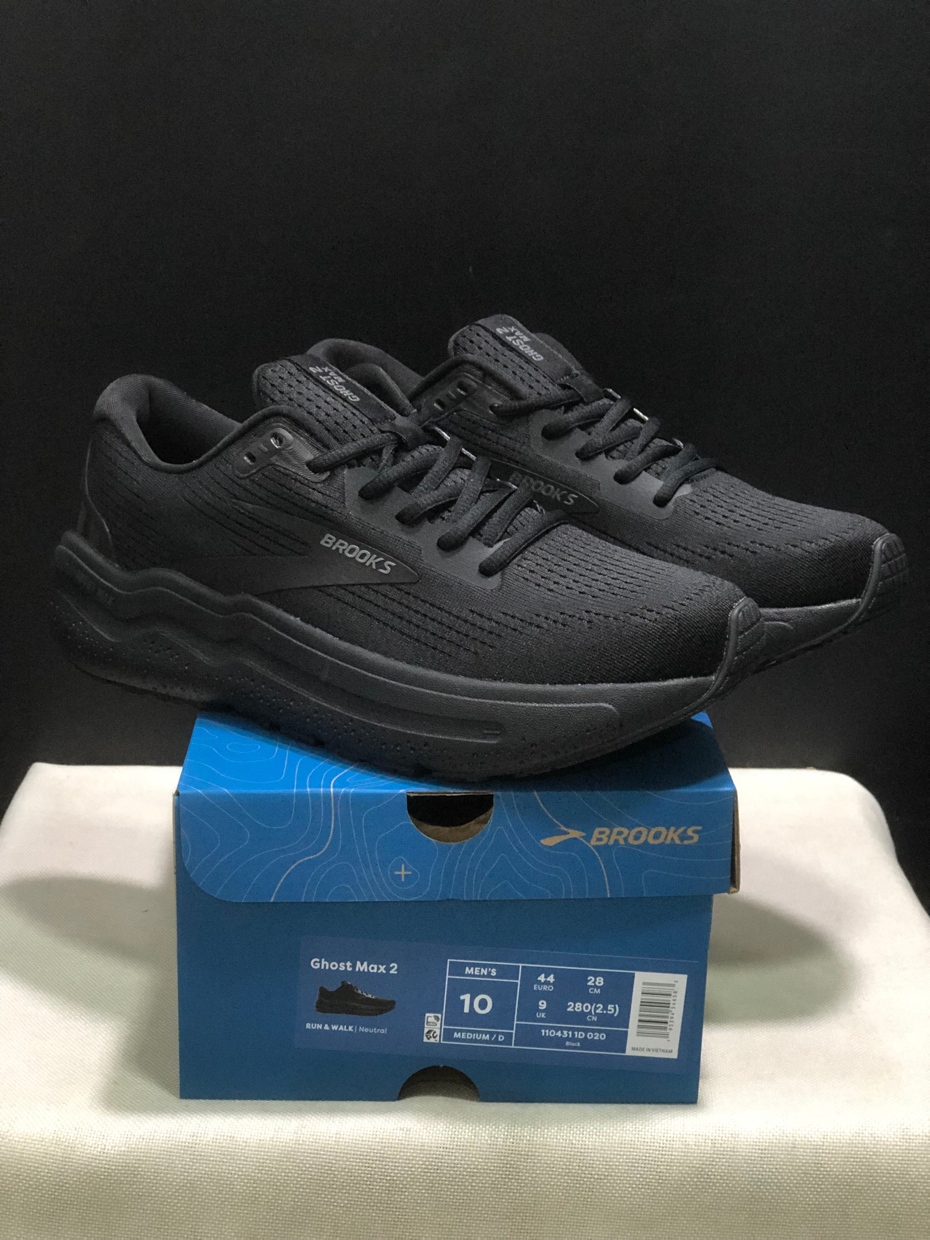 Brooks Ghost Max 2 Breathable Low-top Running Shoes Black