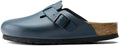 Birkenstock Boston Mules Blue Soft Leather 60151 Fashion Slippers