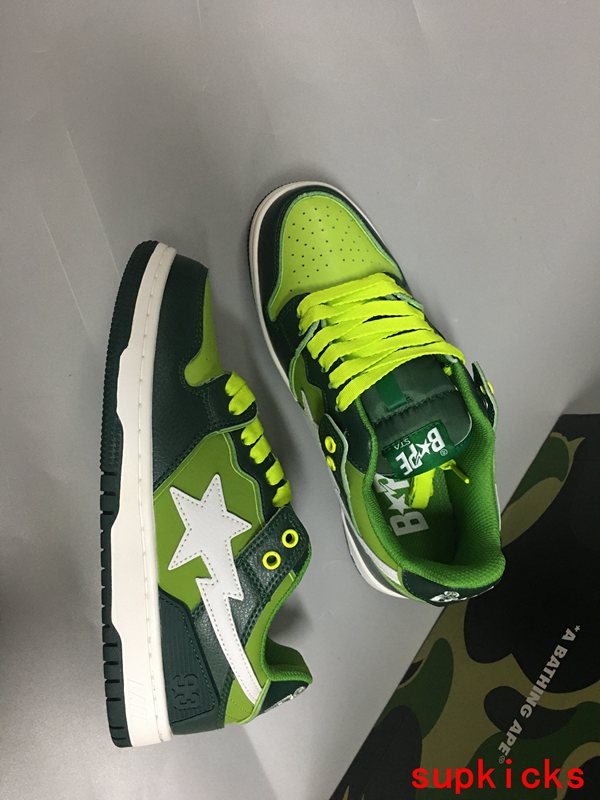 A Bathing Ape Bape SK8 Sta Green White 1J30291024