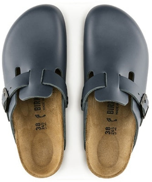 Birkenstock Boston Mules Blue Soft Leather 60151 Fashion Slippers