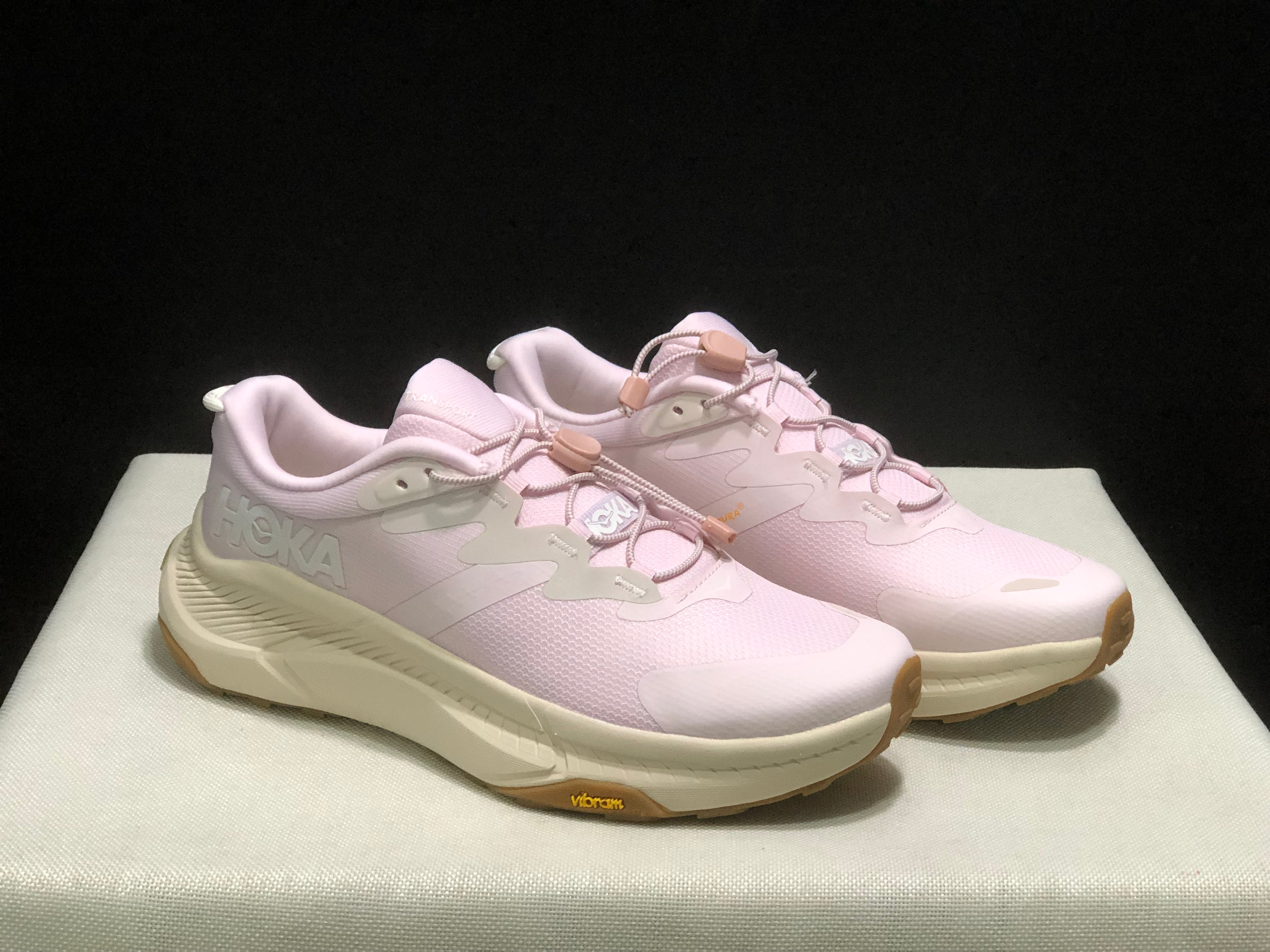 Hoka One One Transport Drawstring Low-top Running Shoes Sneakers Light Pink