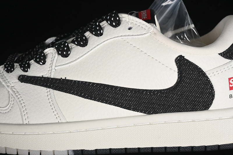 Travis Scott Fragment Design Nike Air Jordan 1 Low OG SP Black White Fashion Sports Shoes