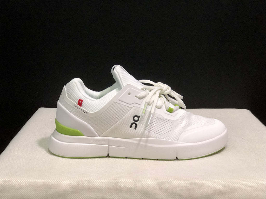 On Running The Roger Spin Breathable Mesh Sneakers White/Lemon Green