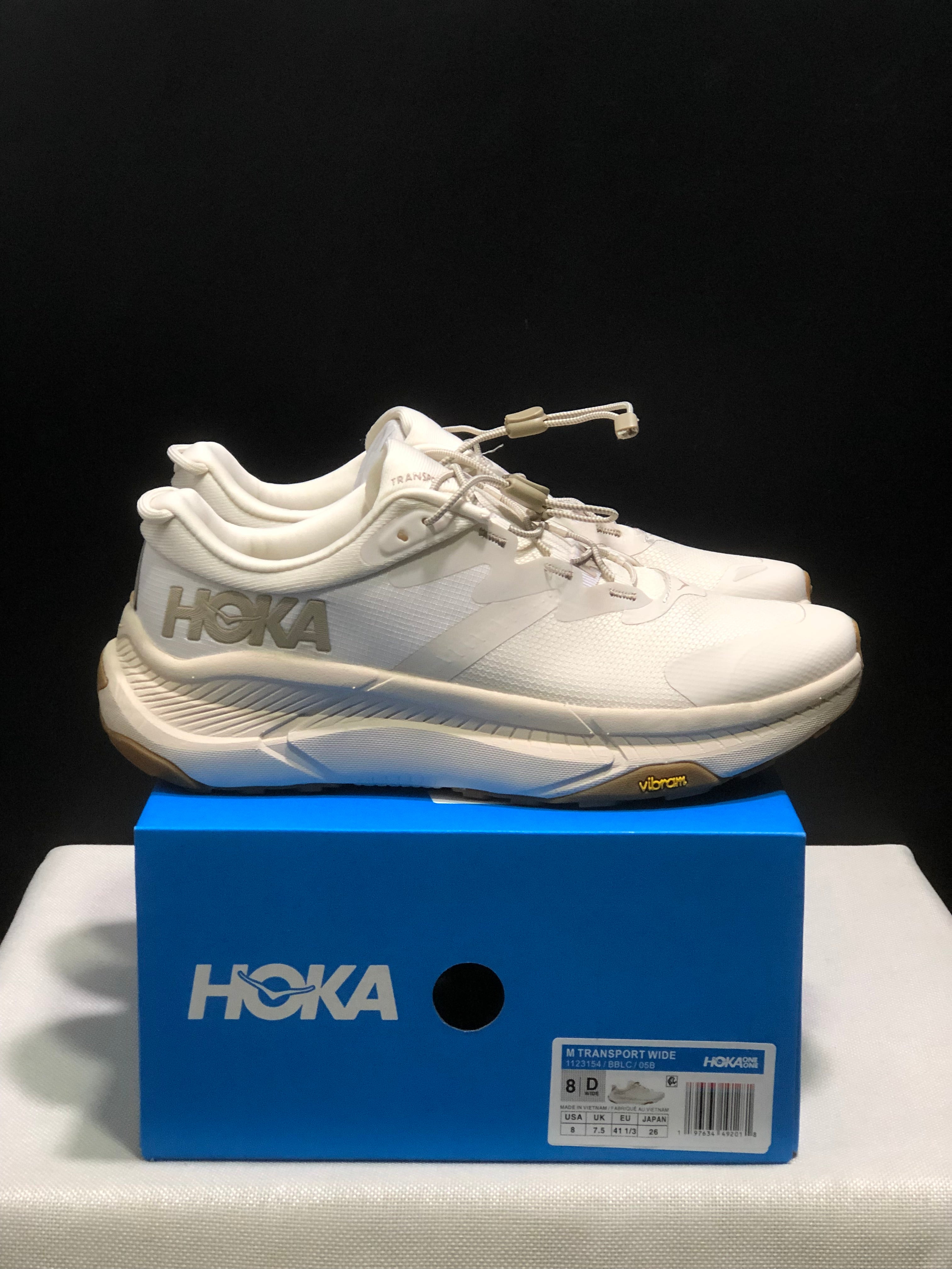 Hoka One One Transport Drawstring Low-top Running Shoes Sneakers Cream