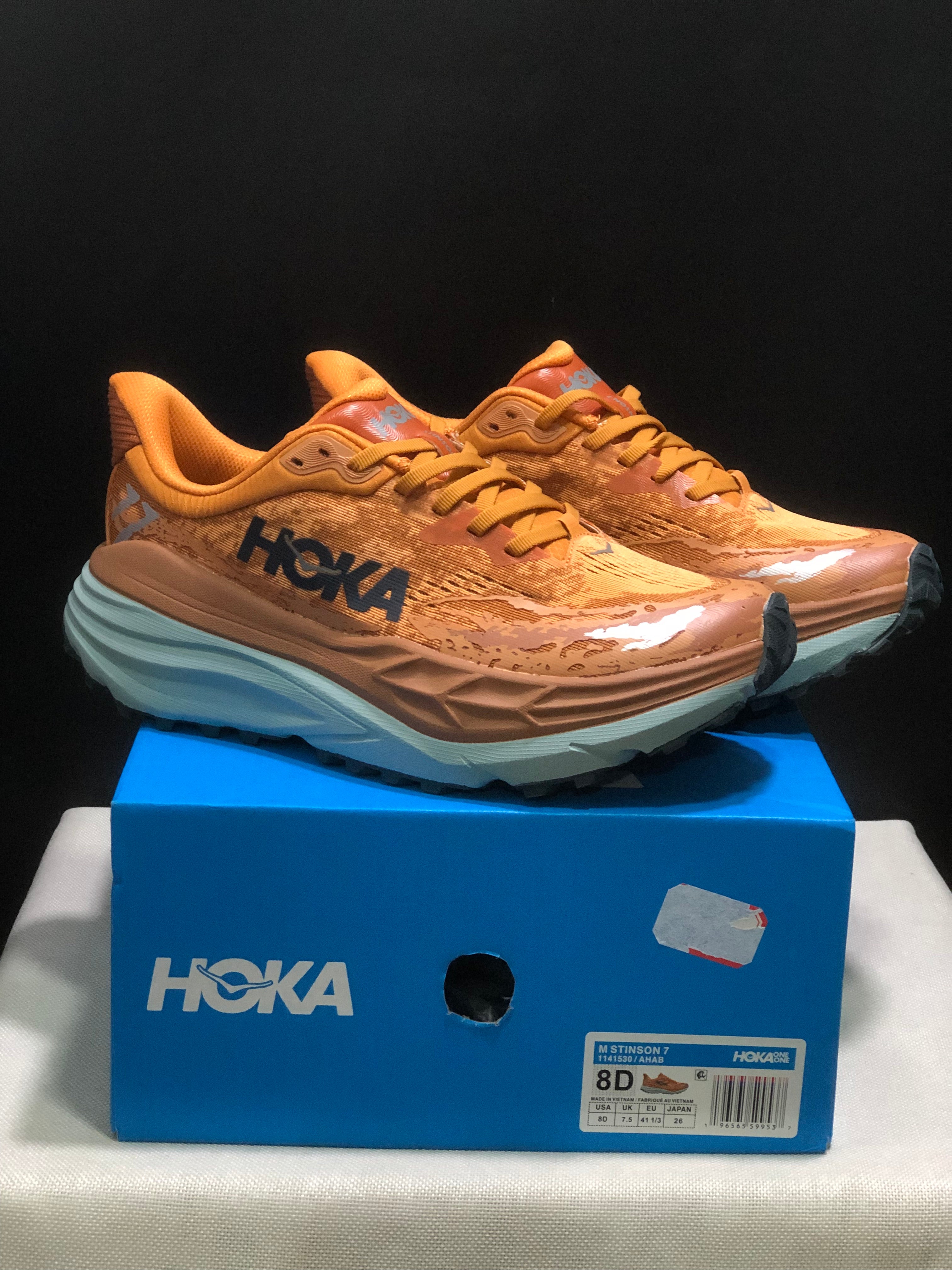Hoka One One Stinson 7 Comfortable Anti-slip Outdoor Running Shoes Sneakers Orange