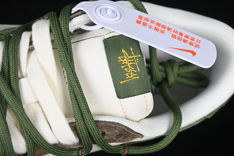 Travis Scott Fragment Design Nike Air Jordan 1 Low OG SP White Green Brown Sneakers