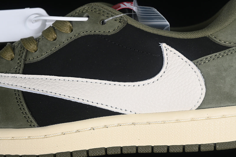 Travis Scott Nike Air Jordan 1 Low OG SP Black Olive Green Sneakers