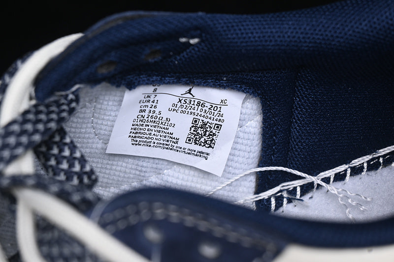 Travis Scott Fragment Design Nike Air Jordan 1 Low OG SP White Navy Sneakers