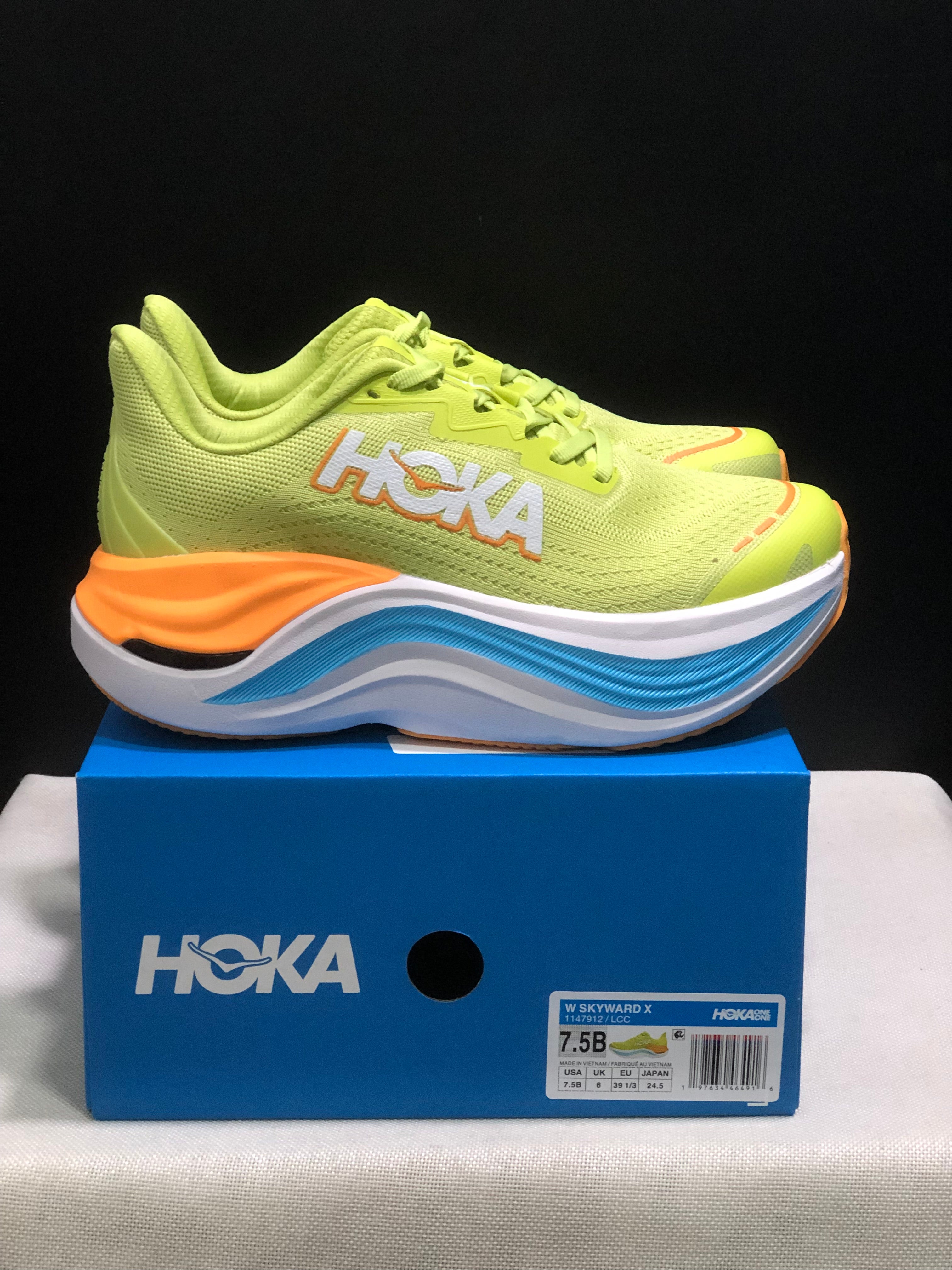 Hoka One One Skyward X Anti-slip Wear-resistant Running Shoes Sneakers Fluorescent Green