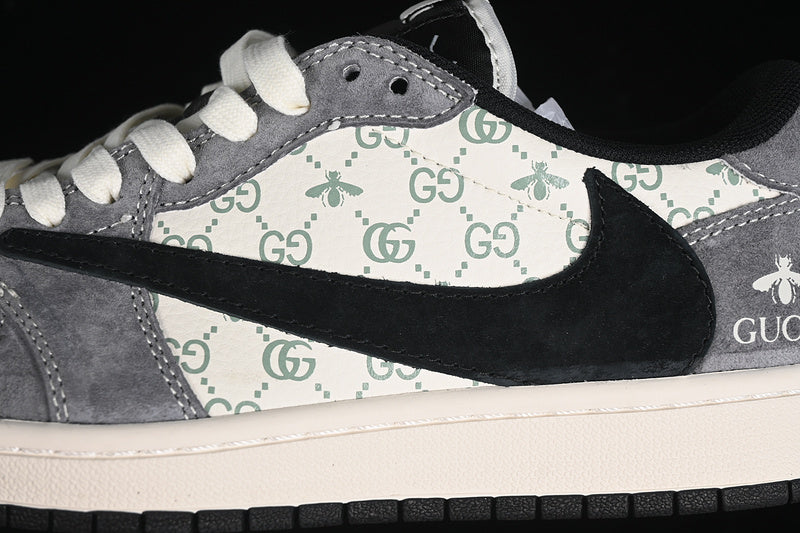 Travis Scott Fragment Design Nike Air Jordan 1 Low OG SP Black White Grey Sneakers