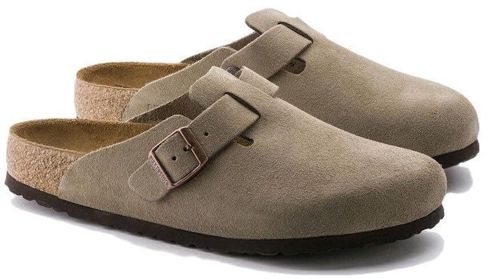 Birkenstock Boston 560771 Soft Footbed Mules Taupe Fashion Slippers