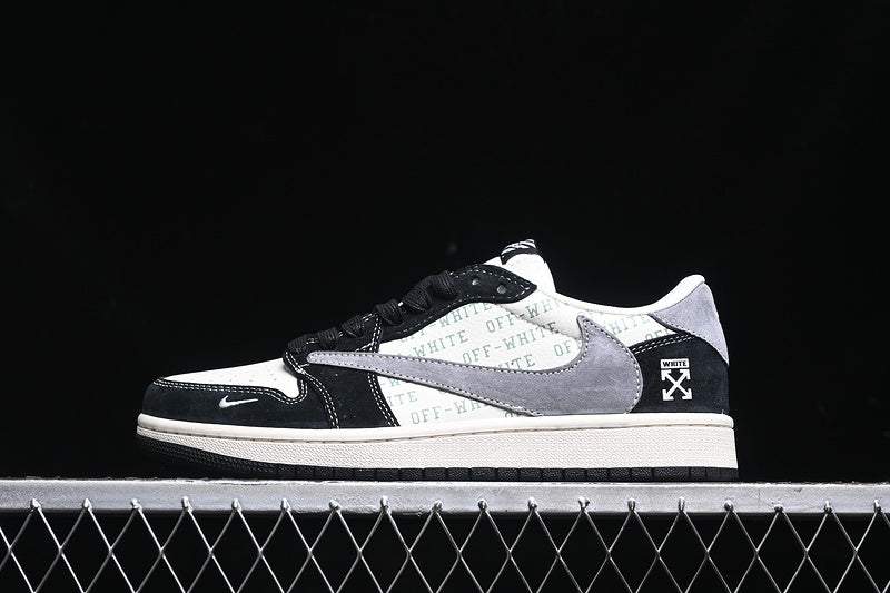 Travis Scott Fragment Design Nike Air Jordan 1 Low OG SP Off White Grey Black Sneakers
