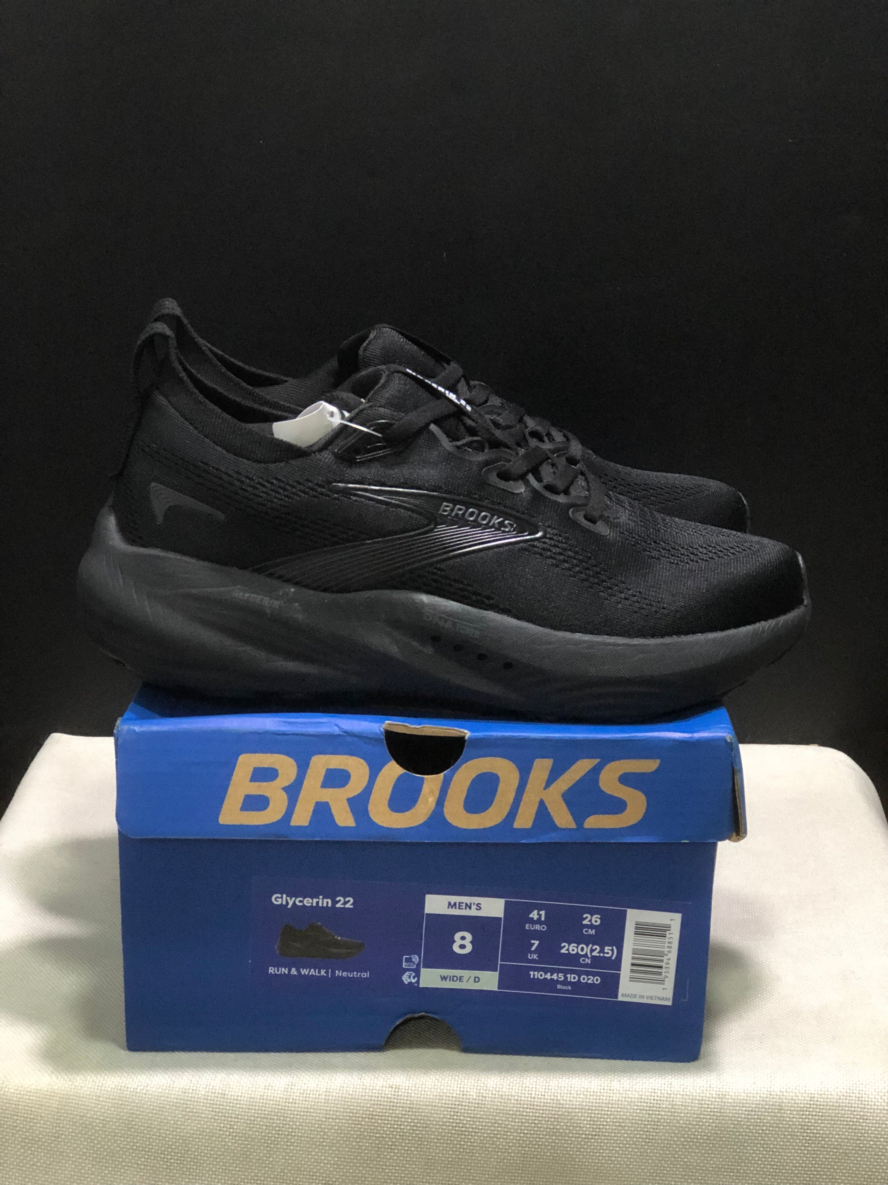 Brooks Glycerin 22 Comfortable Running Shoes Black