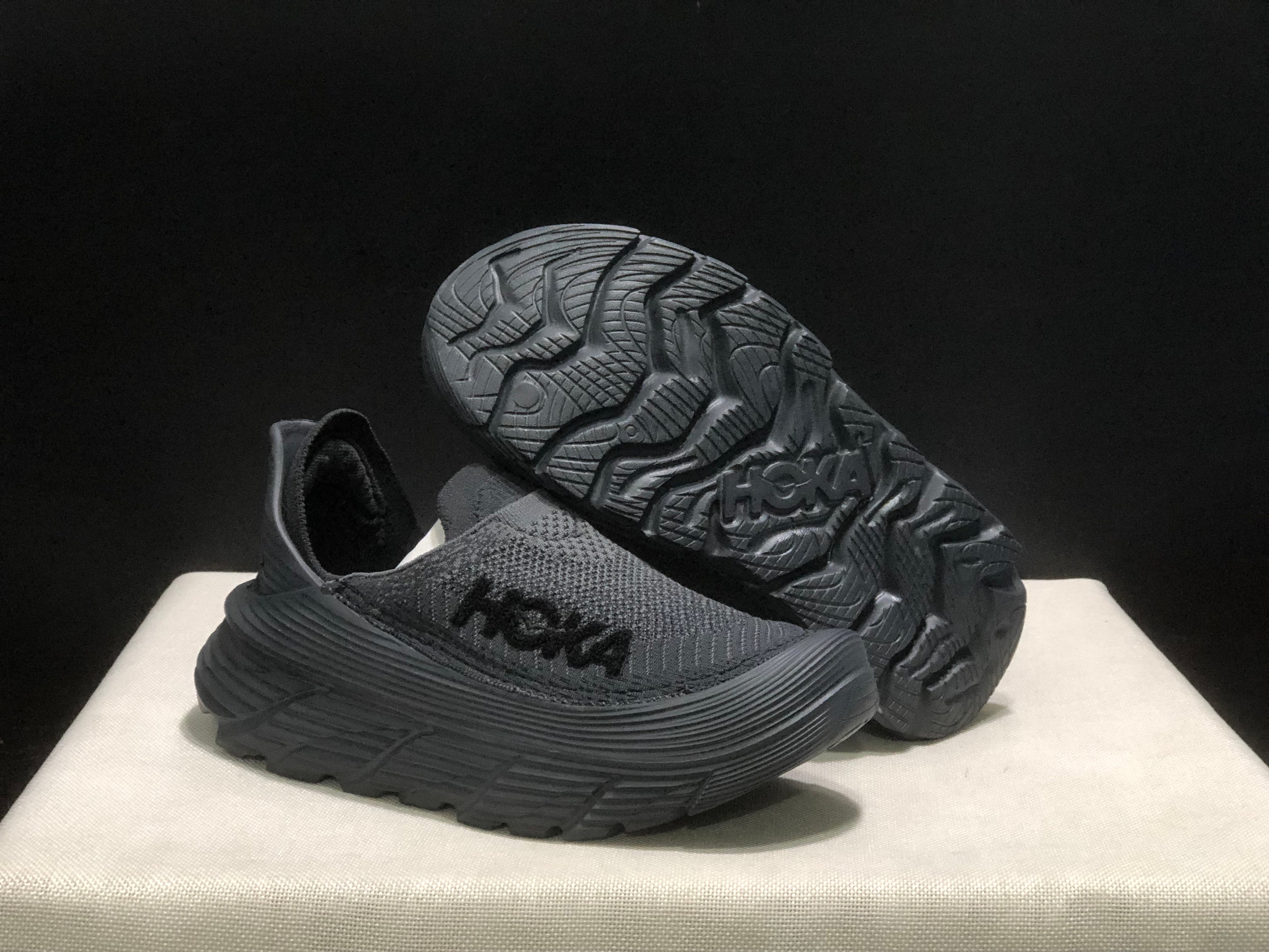 Hoka One One Restore TC Elastic Comfortable Low-top Running Shoes Sneakers Dark Grey