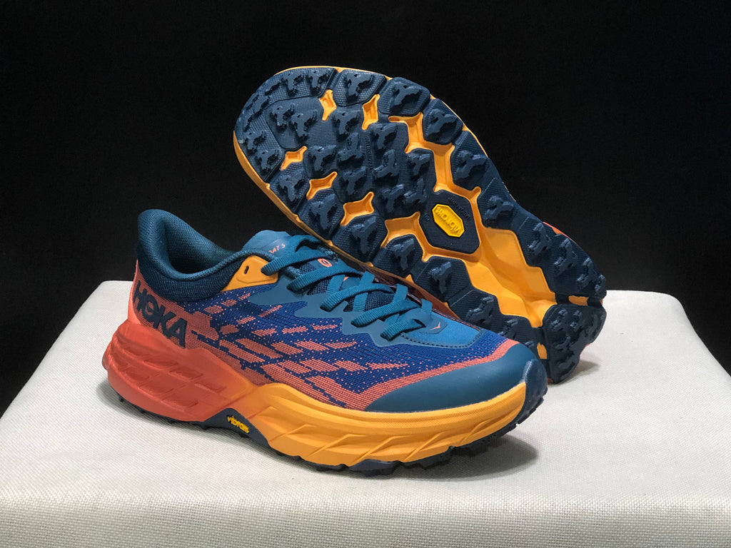 Hoka One One Speedgoat 5 Blue/Orange Trail Running Shoes Sneakers