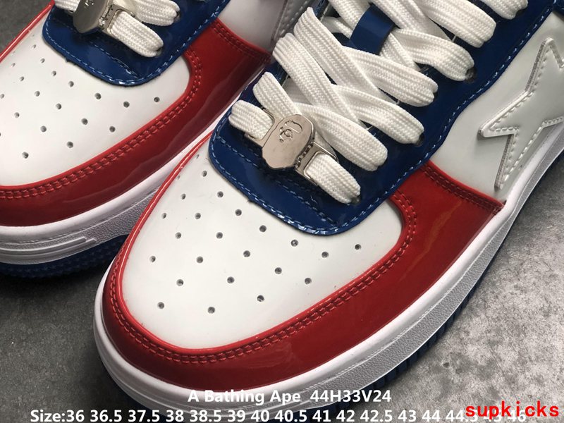 A Bathing Ape Bape Sta Low Red Navy White