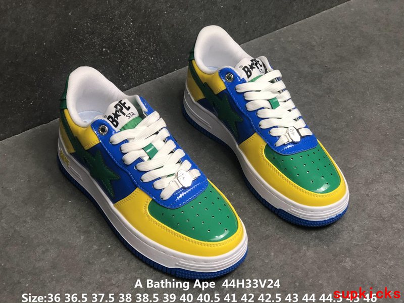 A Bathing Ape Bape Sta Low Yellow Green Blue