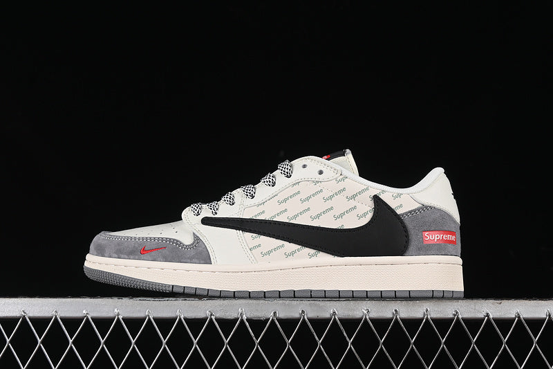 Travis Scott Fragment Design Nike Air Jordan 1 Low OG SP Black Grey White Casual Sports Shoes
