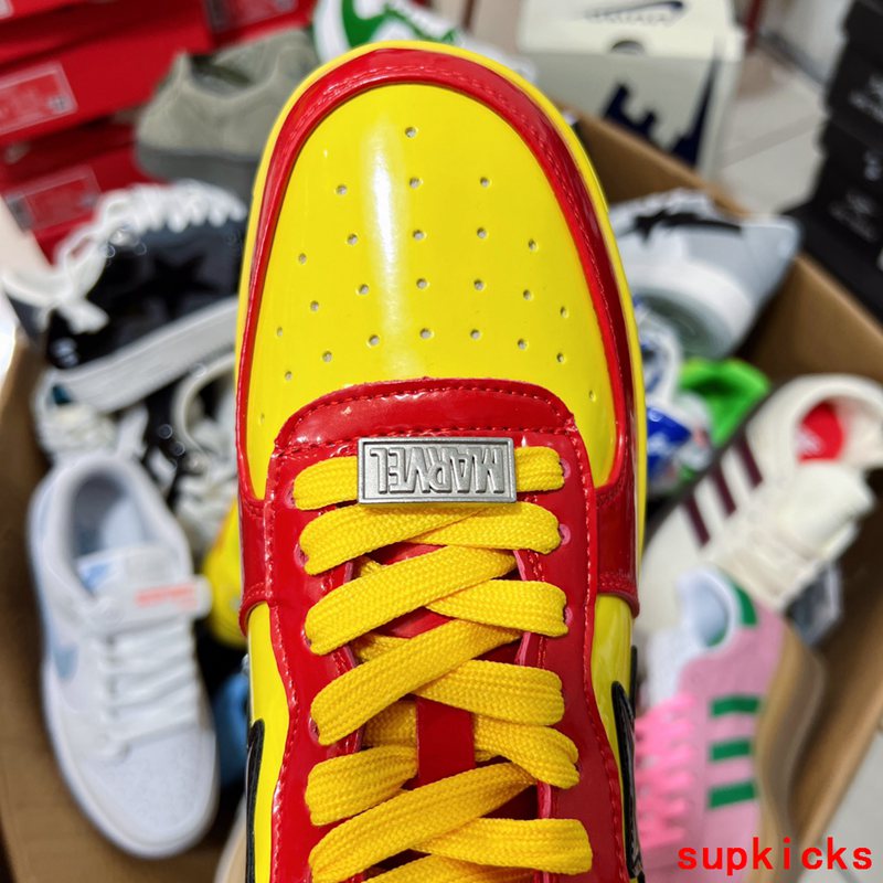 A Bathing Ape Bape Sta Marvel Comics Red Yellow Patent Leather