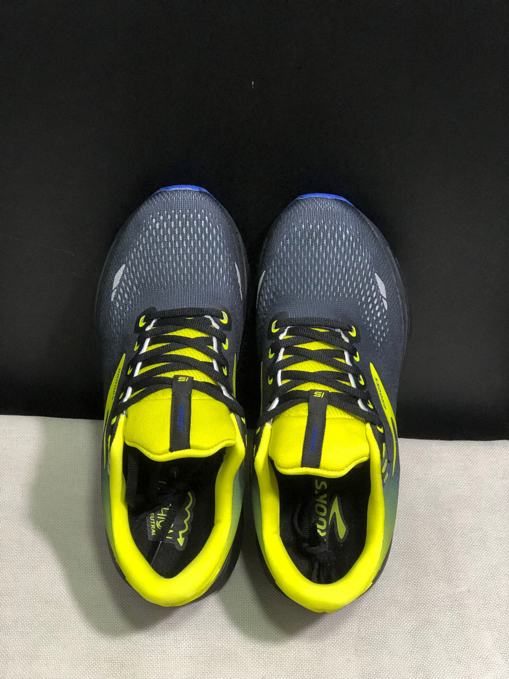 Brooks Ghost 15 Shock-absorbing Wear-resistant Low-top Running Shoes Black/FluoreScent Yellow