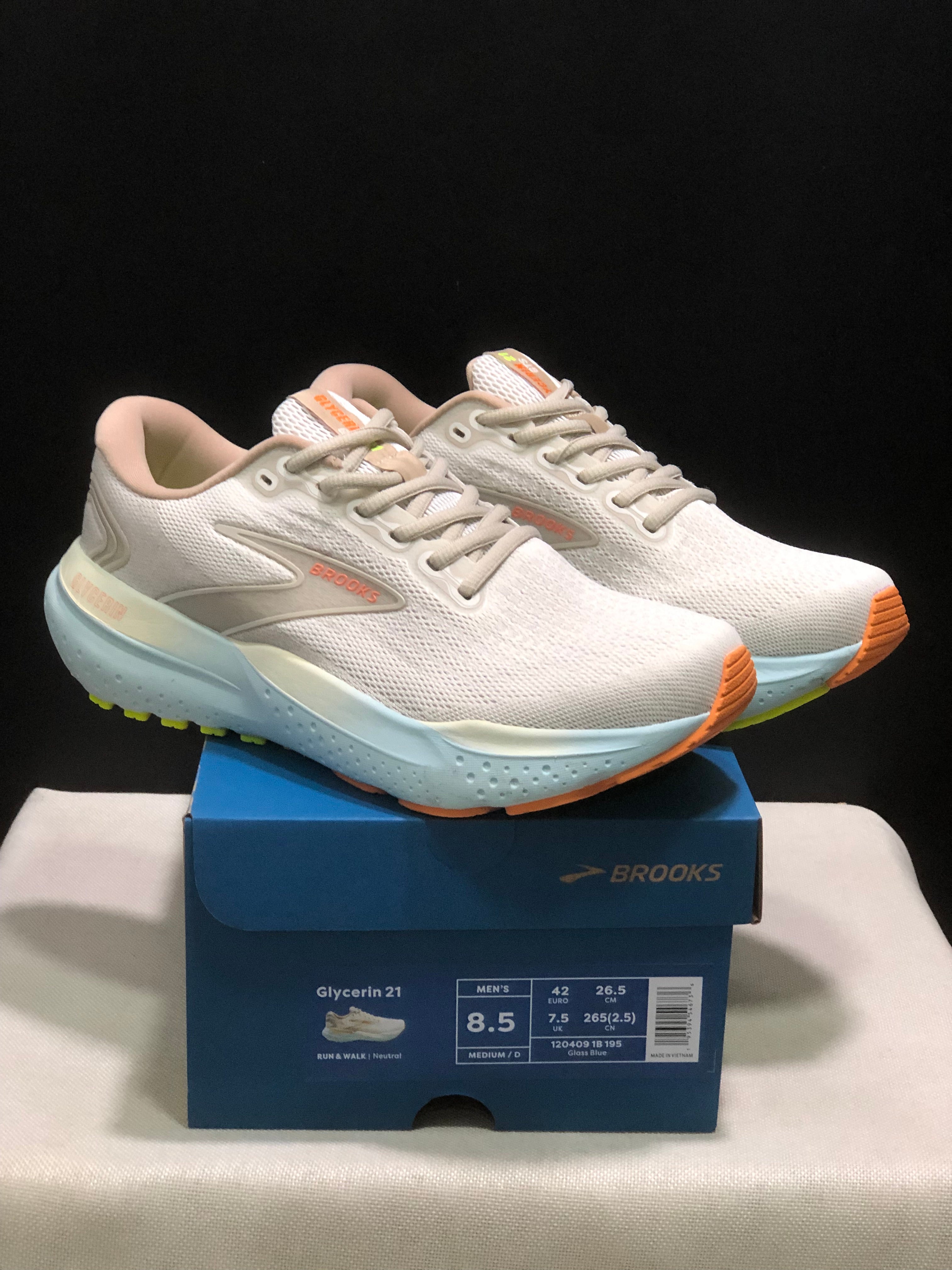 Brooks Glycerin 21 Low-top Casual Running Shoes Glass Blue