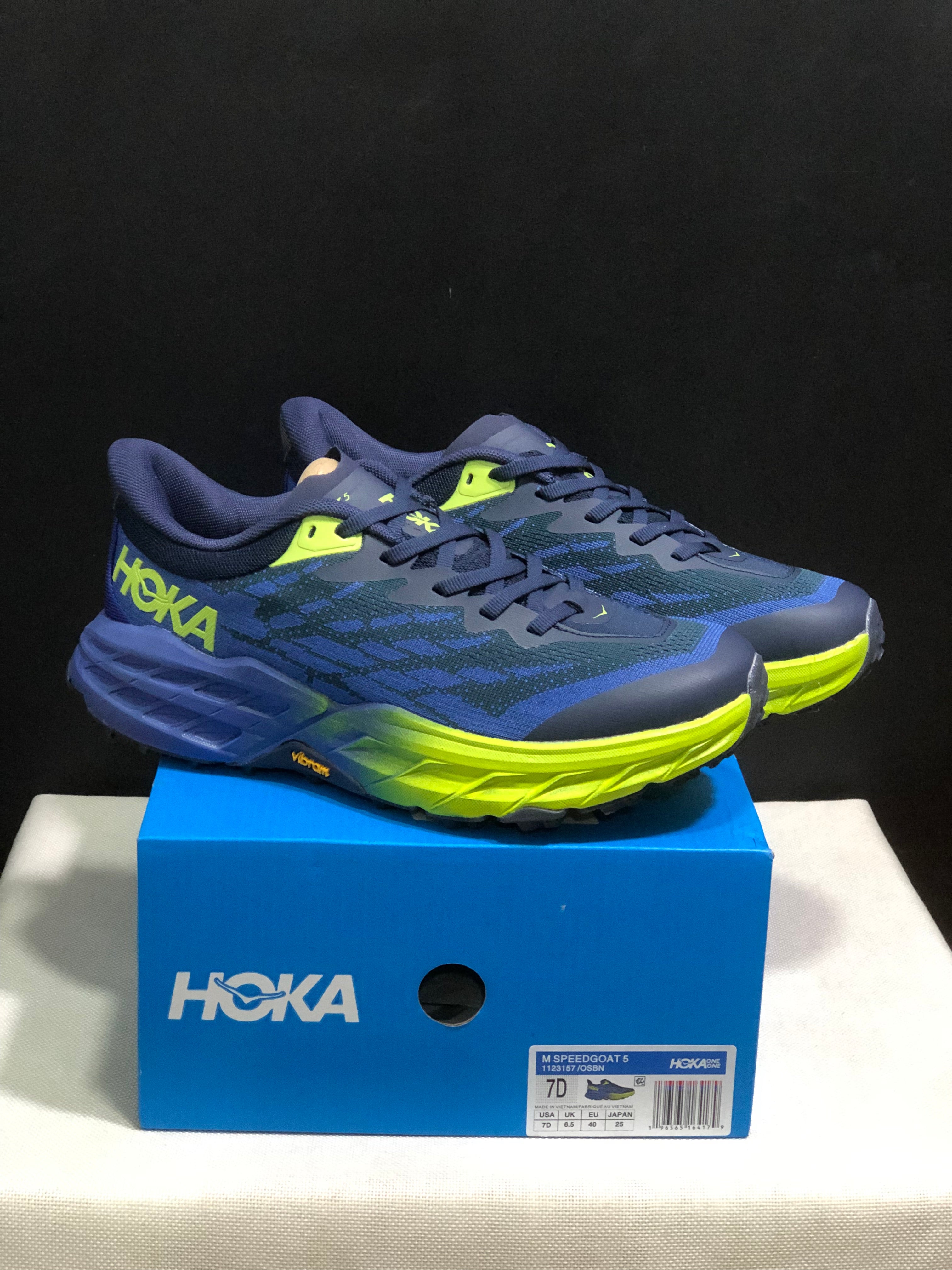 Hoka One One Speedgoat 5 Navy Trail Running Shoes Sneakers