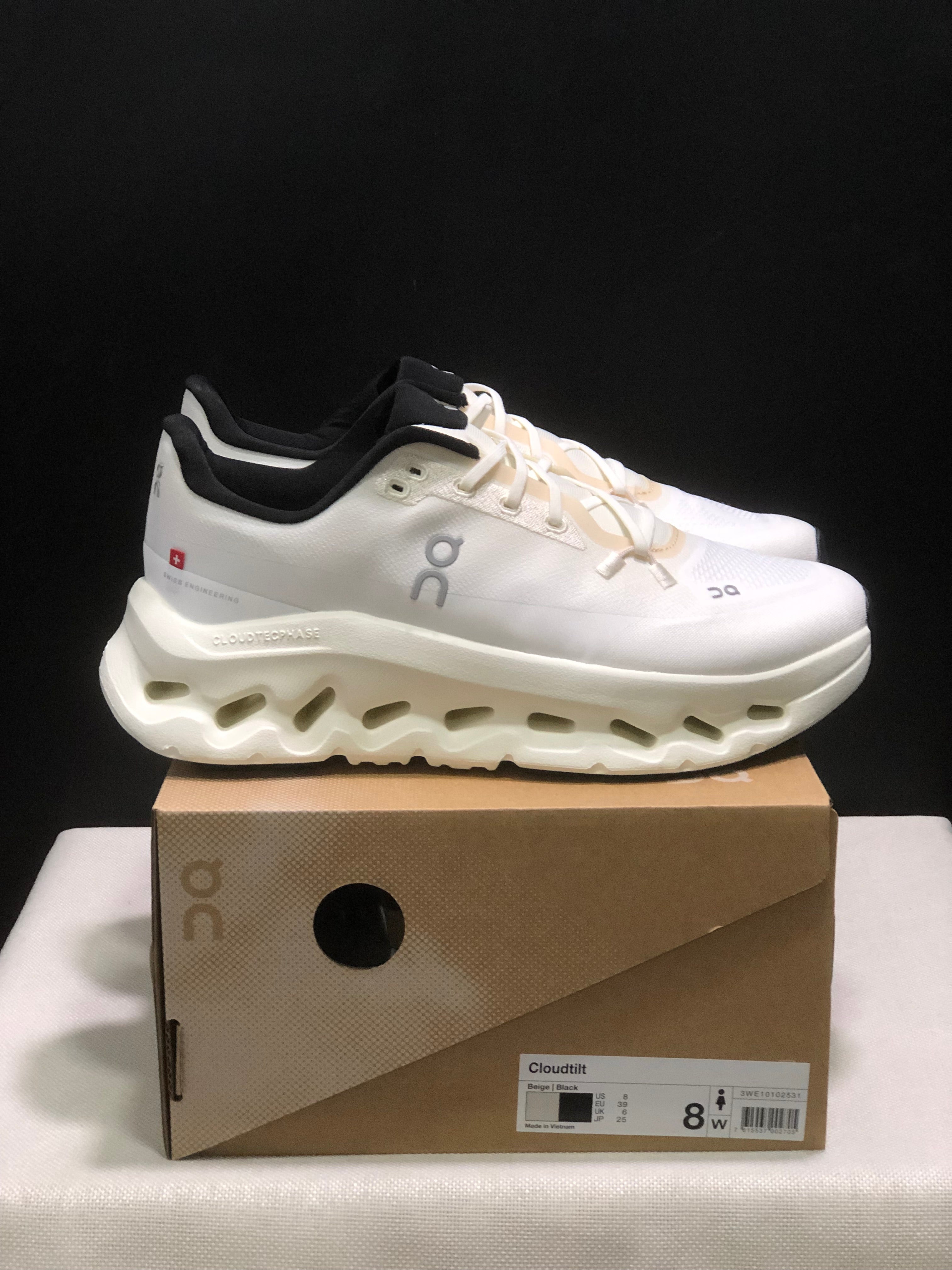 On Running Cloudtilt Shock Absorption Casual Running Shoes Beige/Black