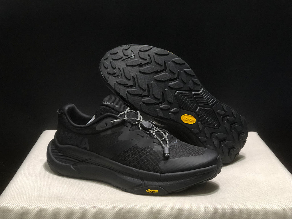 Hoka One One Transport Drawstring Low-top Running Shoes Black Sneakers