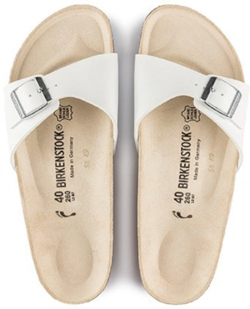 Birkenstock Madrid 40733 Birko-Flor Narrow Fit White Sandals