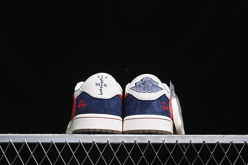 Travis Scott Fragment Design Nike Air Jordan 1 Low OG SP Red Blue White Fashion Sneakers