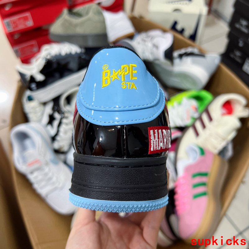 A Bathing Ape Bape Sta Marvel Comics Black Patent Leather