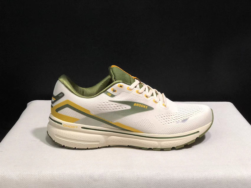 Brooks Ghost 15 Shock-absorbing Wear-resistant Low-top Running Shoes Yellow Cauliflower Green
