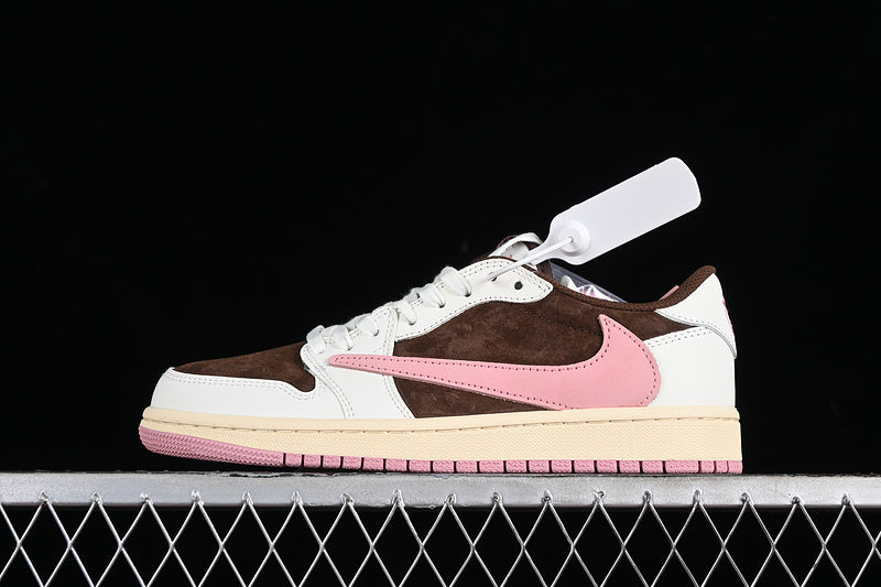 Travis Scott Nike Air Jordan 1 Low OG Dark Pony Pink Oxford Sneakers
