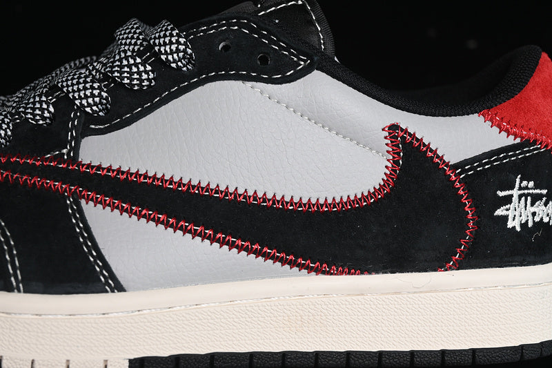 Travis Scott Fragment Design Nike Air Jordan 1 Low OG SP Red White Black Sneakers