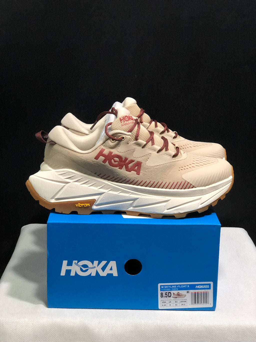 Hoka One One Skyline Float X Outdoor Running Shoes Sneakers Beige