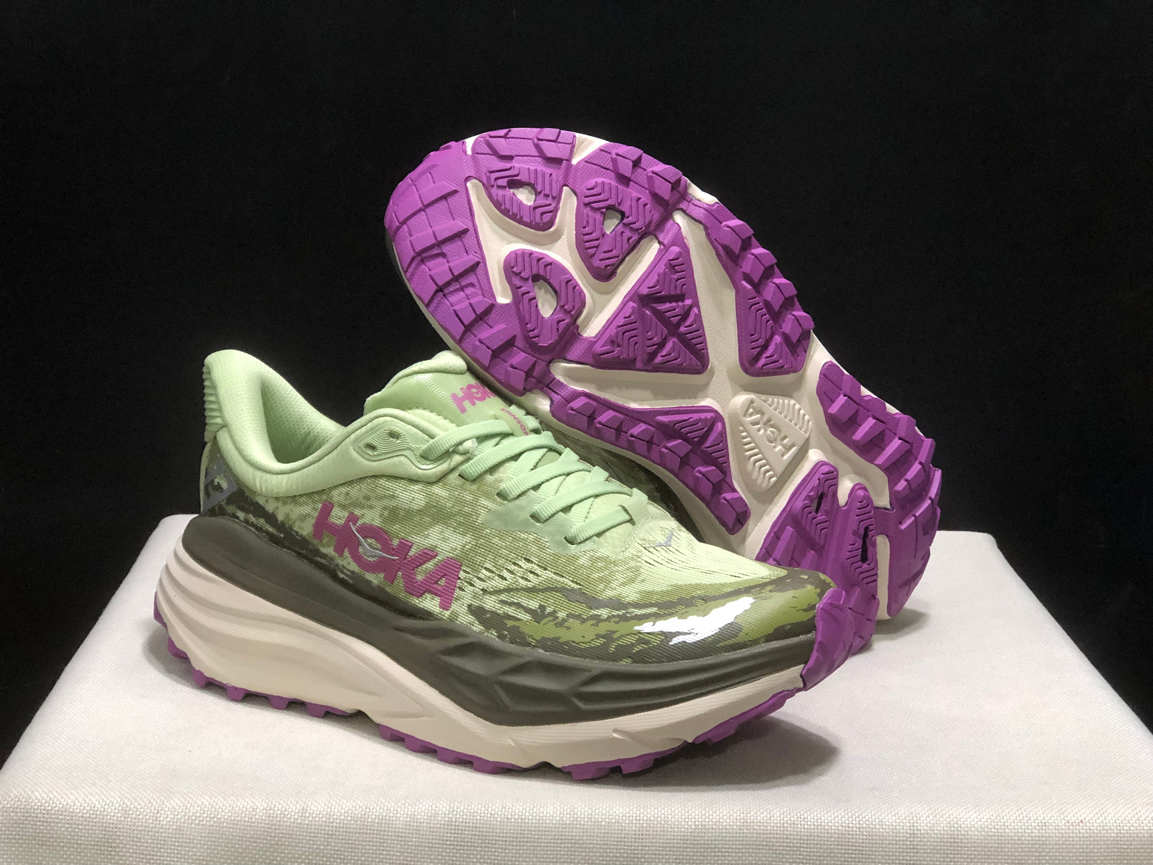 Hoka One One Stinson 7 Comfortable Anti-slip Outdoor Running Shoes Sneakers Light Green