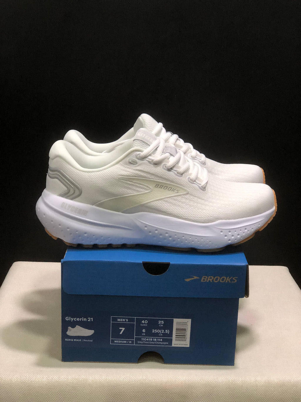 Brooks Glycerin 21 Men's Low-top Casual Running Shoes White