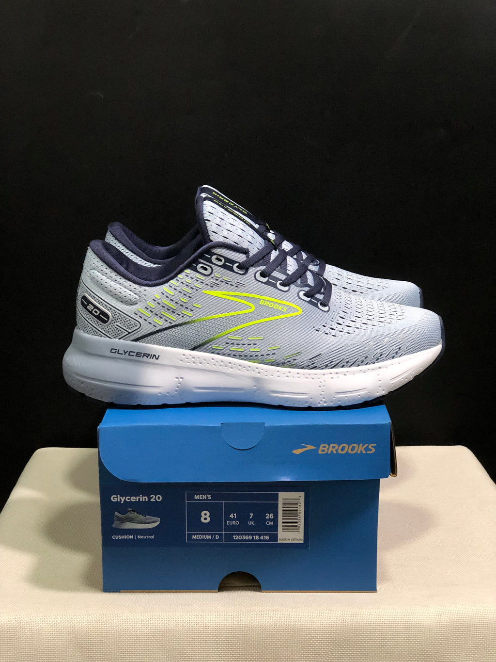 Brooks Glycerin GTS 20 Shock-absorbing Wear-resistant Running Shoes Grey/Fluorescent Green